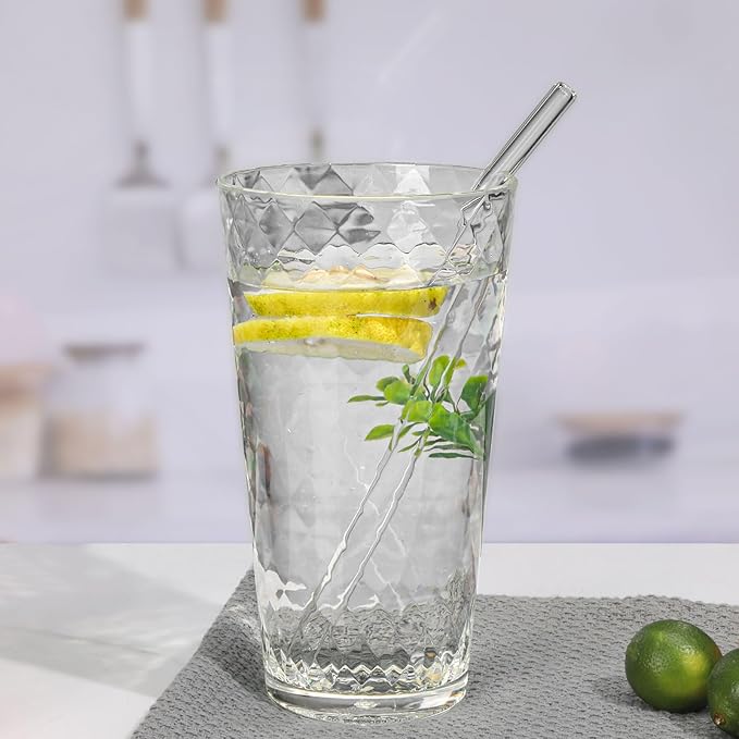 BPA-Free Plastic Tumblers 8 Pack (8x22oz) | Reusable Dishwasher Safe | Stackable Shatterproof Cups | Plastic Drinkware & Drinking Tumblers for Restaurant, Home, Party