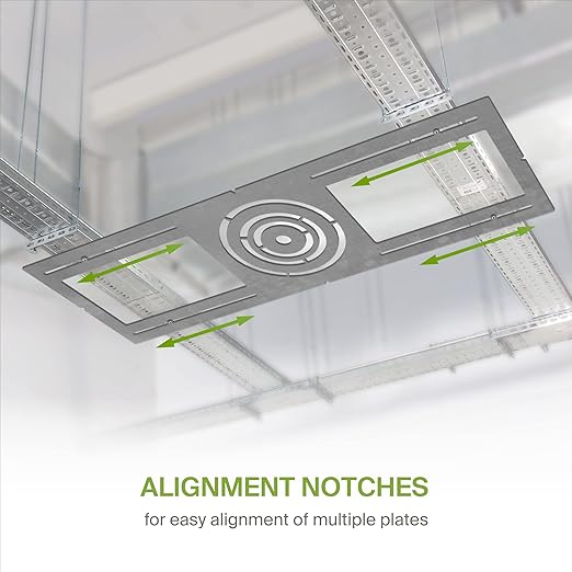 ASD 12 Pack New Construction Mounting Plate with Symmetric Round Hole - 3-4-6" Flat Steel Rough-in Wafer Light Bracket, LED Recessed Lighting Housing