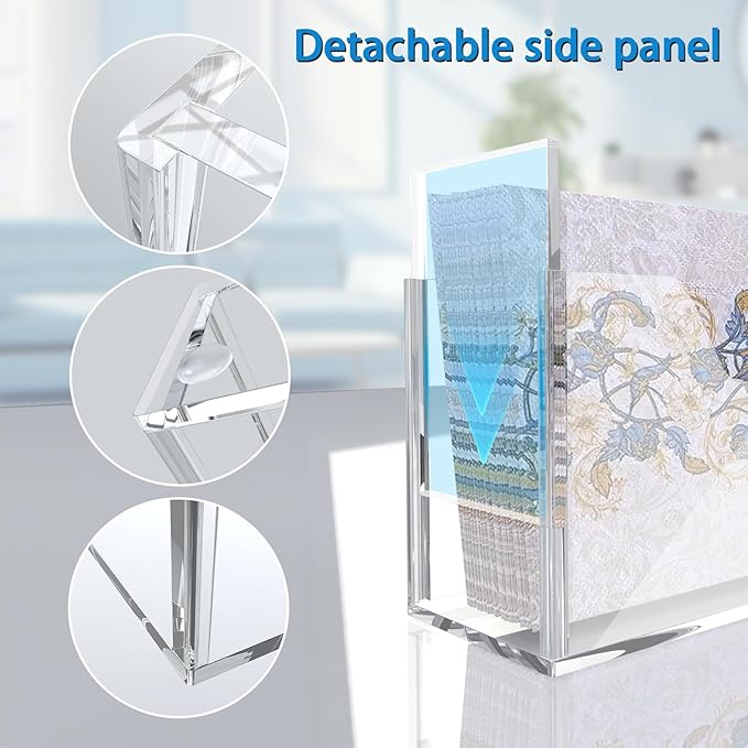 Transparent Acrylic Napkin Holder Clear Guest Paper Disposable Hand Towel Dispenser Tray Organizer For Table Home Kitchen Restaurant and Hotel Business