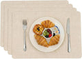 4-Pack Table Leather Placemats, Washable Placemats Set Thickened Faux Leather Table Mats, Reusable Heat Resistant Placemats for Dining Table, Kitchen, Home & Restaurant Decor(17 x 12 Inch)