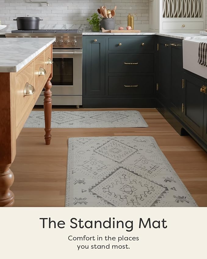 House of Noa Nama Standing Mat – Anti-Fatigue Cushioned Kitchen Mats for Floor | Ergonomic Bounce-Back Foam Kitchen Mats | Anti-Fatigue Mats for Kitchen & Standing | Ula Avalon | 30" x 72"