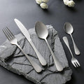 Matte Silverware Set for 14 Stainless Steel Flatware Set Vintage Style Delicate Cutlery Utensils 70 Piece Include Knives Forks and Spoons Tableware Set for Home Kitchen Wedding Restaurant