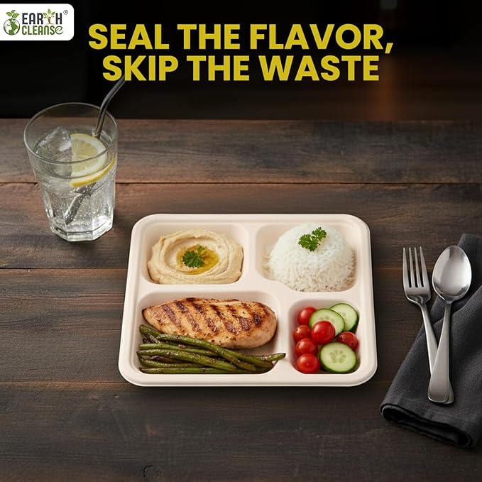 Pack of 250 Meal Tray Deep 5 Compartments – Durable Disposable Food Tray – Ideal for Catering, Takeaway & Events – Microwave Safe – Bulk Pack – Eco-Friendly & Sustainable