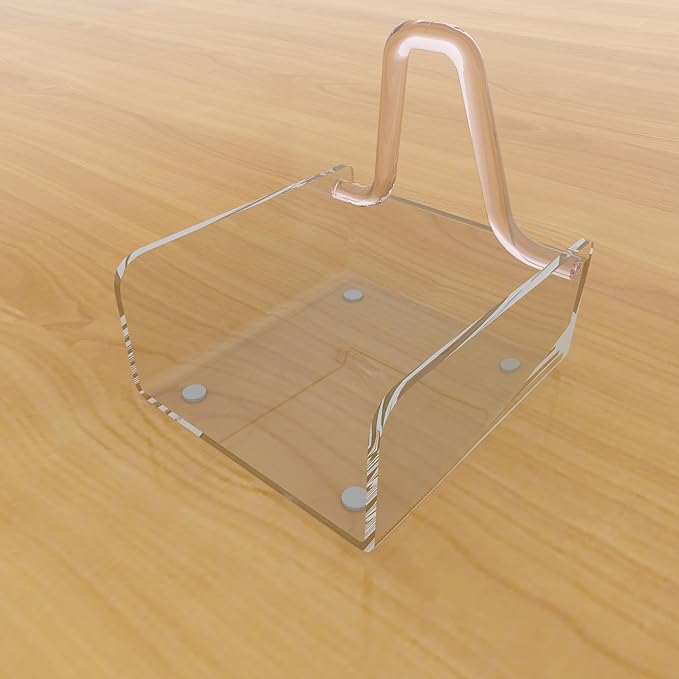 Clear Acrylic Gravity-Fed Napkin Holder with Weighted Arm, 4.9x4.9 Inch - Keeps Cocktail Napkins in Place for Bar, Patio & Kitchen Counter