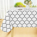 Smiry Square Table Cloth, Wipeable Spillproof Tablecloths with Flannel Backing for Square Tables, Waterproof Vinyl Plastic Tablecloth for Dining, Camping, Indoor and Outdoor (54"x54", White)