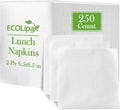 ECOLipak Lunch Napkins Bulk, 250 Count Everyday Paper Napkins, 6.5×6.5 Inch Folded, 2-Ply Soft And Absorbent for Dinner, Gathering, Bar, Restaurants(13×13 Inch Unfolded)