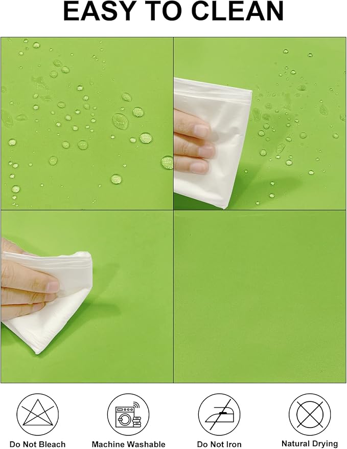 Fokitut 2 Pack Waterproof Round Tablecloth, 90 Inch, Stain Resistant and Wrinkle Polyester Table Cloth, Fabric Table Cover for Kitchen Dining, Wedding, Party, Holiday Dinner-Apple Green