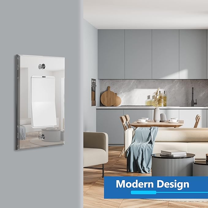 LIDER Reflective Acrylic Decorator Wall Plate, Mirrored Light Switch Plate, Plexiglass Outlet Cover, Acrylic Glass, Oversized 1-Gang 5.25" x 3.44", LWP-31O-ASV5P, Silver, 5 Pack