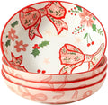 42 OZ Pasta bowls Set of 4, Pink Plates and bowls for Kitchen,Dinner, Christmas and Daily Meals, Versatile Salad Bowls for Holiday Entertaining,Microwave and Dishwasher Safe, Pink