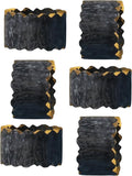 CLEENTABLE Epoxy Resin Napkin Holders for Cloth Napkins - 6 Pcs Elegant Napkin Holders for Dining Table Decor, Parties, Weddings & Holidays - Modern Tabletop Accessory (Black Gold)