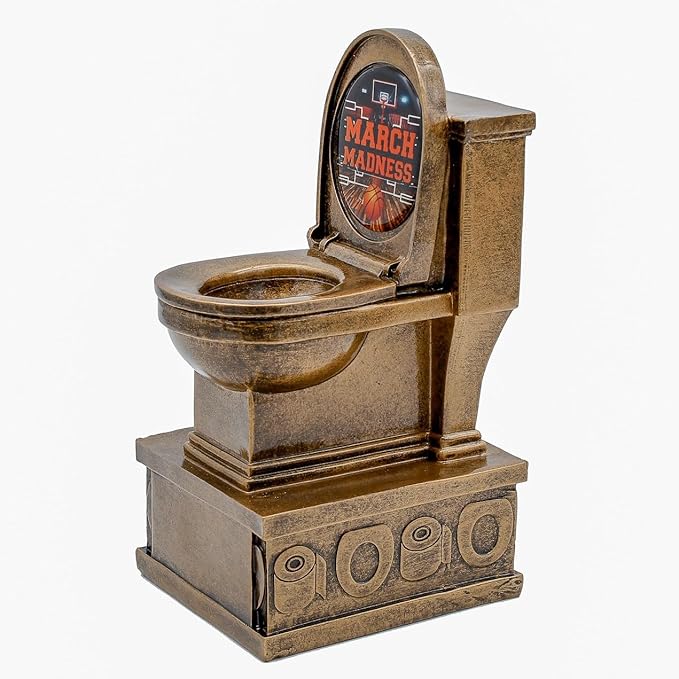 Decade Awards Action Pedestal Gold Toilet Bowl Trophy with Optional Inserts - Custom Engraved Plate On Request (7 Inch Tall)