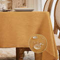 BALCONY & FALCON Rectangle Tablecloth Washable Wrinkle Resistant and Water Proof Table Cloth Decorative Linen Fabric Tablecloths for Dining Parties Kitchen Wedding and Outdoor Use (Golden, 55x70)