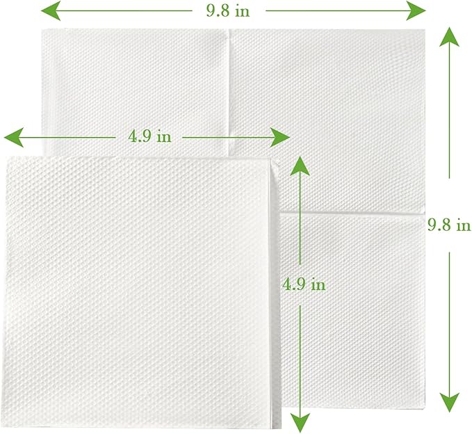 ECOLipak Lunch Napkins Bulk, 2000 Count Everyday Paper Napkins, 4.9×4.9 Inch Folded, 2-Ply Soft And Absorbent for Dinner, Gathering, Bar, Restaurants(9.8×9.8 Inch Unfolded)