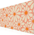 iCasso Desk Mat, Desk Matt for Desktop, Cute Desk Pad Mat, XXL Large Mouse Pad for Desk, Anti-Slip Big Mousepad with Stitched Edges, Keyboard Pad Mouse Mat for Computer, Work, Gaming (Orange Floral)