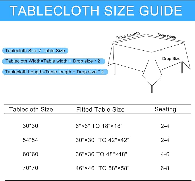 Hiasan Faux Linen Square Tablecloth - Wrinkle and Stain Resistant Washable Table Cloth for Kitchen Dining Room Holiday Table Cover for Dinner, Lux Slate Blue, 60 x 60 Inch