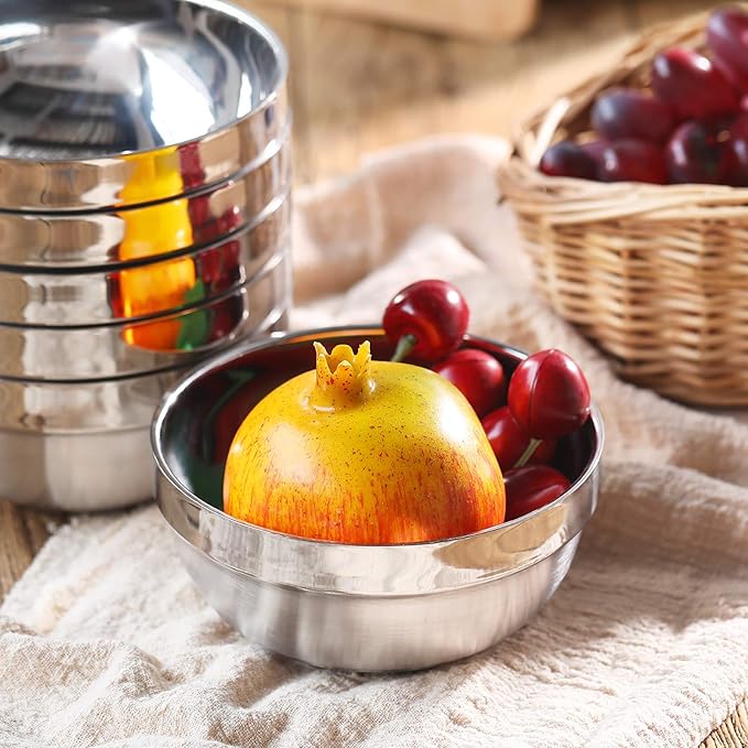 10 Pack Stainless Steel Bowls Double-walled Insulated Soup Bowls Multipurpose Rice Ice Cream Kids Snacks