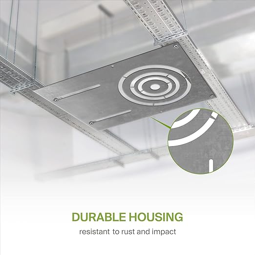 ASD 13 Inch New Construction Mounting Plate with Asymmetric Round Hole - 3/4/6 Inch Flat Steel Rough in Wafer Light Bracket, Shallow LED Recessed Lighting Housing, 48 Pack