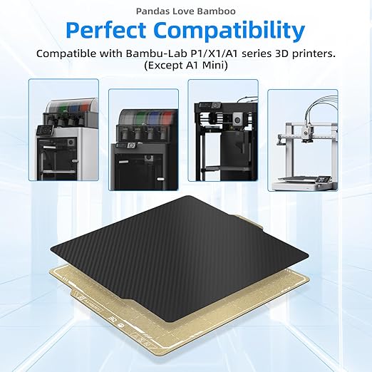 BIQU Designer Series Smooth PET+Textured PEI Build Plate for Bambu-Lab P1P P1S P2S X1C X1E A1 257x257mm, Double Sided PEI Spring Steel Build Plate Flexible Sheet Print Bed Removable Surface Platform