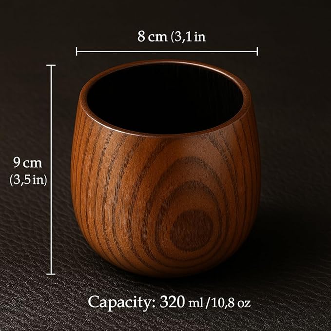 Charred Wooden Bourbon Whiskey Drinking Glasses – Oak Whiskey Tumbler Set of 2 | Bourbon Gifts for Men, Husband, Dad or Brother | Unique Wooden Whiskey Cups (10 oz) | Premium Bourbon Gift Set