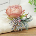 Floral Napkin Rings Set of 6,Rustic Rose Napkin Rings Flower Dinner Napkin Holder for Table Decoration (26#Pink)