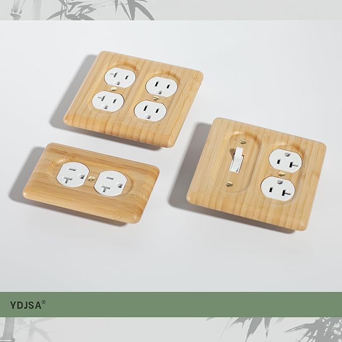 Bamboo Electrical Outlet Covers Duplex Receptacle Natural Wood Wall Plate Cover