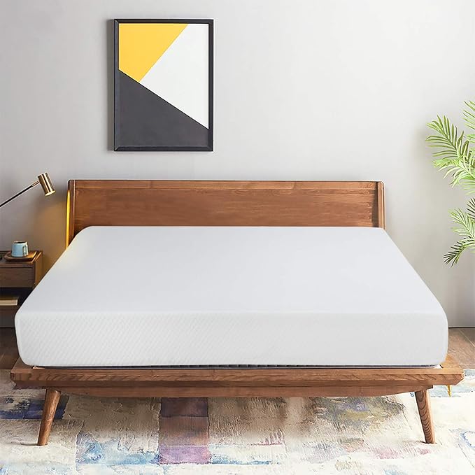 FDW | 8 Inch Full Mattress | Medium Firm | Gel Memory Foam Mattress | White | Bed in a Box, CertiPUR-US Certified | Pressure Relief, Cooling Ventilated Foam | Washable Removable Cover