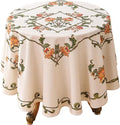 patdrea Designer Linen Round Tablecloth,Vintage French Floral Tablecloths,Wrinkle Free Table Cloth,Decorative Table Cover Cloth for Kitchen,Dining,Tea Party,Home,Christmas,Diameter 67"