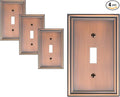 4-Pack Single Toggle Light Switch Cover Plate, Durable Solid Zinc Alloy Decorative Switch Plate Covers, Antique Copper 1 Gang Wall Plate, Corrosion Resistant