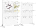 WALMANN Metal Tabletop Pegboard Display Standing Pegboards for Craft Shows, 12" x 16" Countertop Peg Board with Hooks for Jewelry & Accessories (Cream-White, 2-Pack)