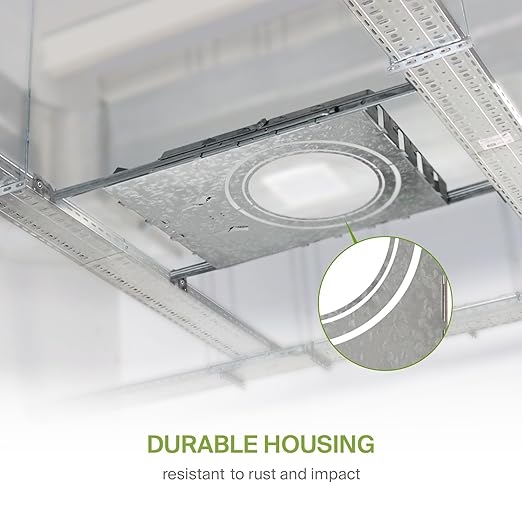 ASD New Construction Mounting Plate with Round Holes 8-10-12" - Adjustable LED Recessed Lighting Housing with Extendable Hanger Bars, Shallow Wafer Light Bracket, Mounting Kit with Notches, 12 Pack