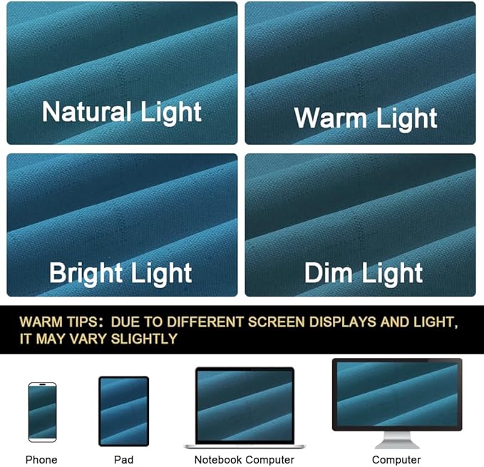 PrinceDeco Blackout Curtains 84 Inches Length 2 Panels Set 100% Blackout Curtains for Bedroom Living Room, Nursery, Office,Solid Linen Textured Curtains with White Liner,Blue Sapphire,42" W x 84" L