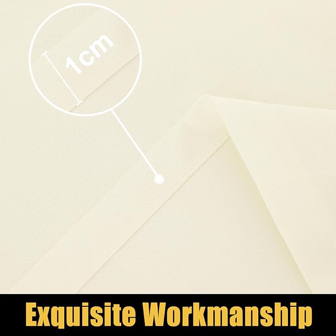 Smiry Rectangle Picnic Table Cloth, Waterproof Elastic Fitted Tablecloths for 6 Foot Tables, Washable Polyester Table Cover for Camping, Indoor and Outdoor (Beige, 30"x72")