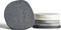 Diatomaceous Earth Coasters Set of 6 for Drinks, Moisture Water Absorbent Stone Coasters for Table Desk at Work, Water Absorbing Instant Drying Diatomite, Modern Grey and White