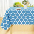 Smiry Rectangle Table Cloth, Waterproof Vinyl Tablecloth with Flannel Backing for Rectangle Tables, Wipeable Spillproof Plastic Tablecloths for Dining, Camping and Indoor (60"x84", Light Blue)
