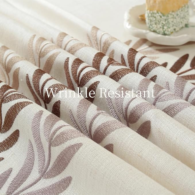 Zobesta Linen Tablecloths Rectangular 70 x 53 Inch, White Table Cover Waterproof Washable Farmhouse Soft Boho Table Cloth Rectangle Tables for Outdoor, Kitchen