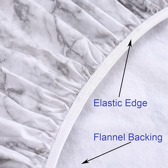 Walrus Round Vinyl Fitted Tablecloth with Flannel Backing Elastic Edge Design Table Cover Waterproof Oil-Proof PVC Table Cloth Stain-Resistant Best for 32"-36" Round