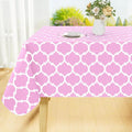Smiry Rectangle Table Cloth, Waterproof Vinyl Tablecloth with Flannel Backing for Rectangle Tables, Wipeable Spillproof Plastic Tablecloths for Dining, Camping, Indoor and Outdoor, (60"x102", Pink)