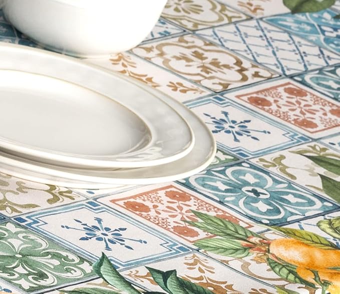 Maison d' Hermine Table Cloth Rectangle Table 100% Cotton 54 x 72 Inches Tablecloth Reusable Decorative for Dining Room Farmhouse Home Valentines Day Decorations Spring Summer - Agrume