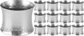 ALPHA Living HOME Metal Napkin Rings Set of 12 - Silver Drum-Shaped Handcrafted Serviette Holders for Dinners, Holidays, Weddings, Family Gatherings - Elegant Aluminum Table Decor for Everyday Use