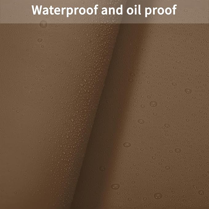 Leather Table Cover,1.8mm Thick,12x84 Inch Desk Cover,Dresser Cover Top,Dresser Protector Top,Dresser Cover,End Table Cover.(Mud Color+Champagne Gold,12x84)