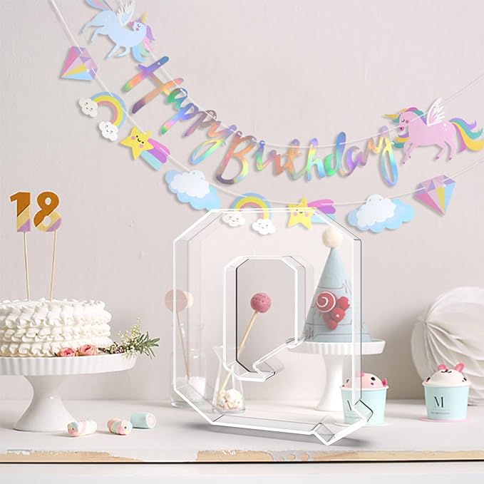 11" Acrylic Letter Charcuterie Tray, Charcuterie Letters Fillable Box for Food, Reusable Serving Cake Candy Dish Display Tray for Birthday Anniversary Party Decoration (Letter Q)