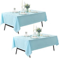 2-Pack 60x102 inch Dusty Blue Table Cloths, Solid Stain and Wrinkle Resistant Oblong Tablecloth, Premium Plain Weave Polyester Fabric Rectangle Table Linen Covers for Hotel, Wedding