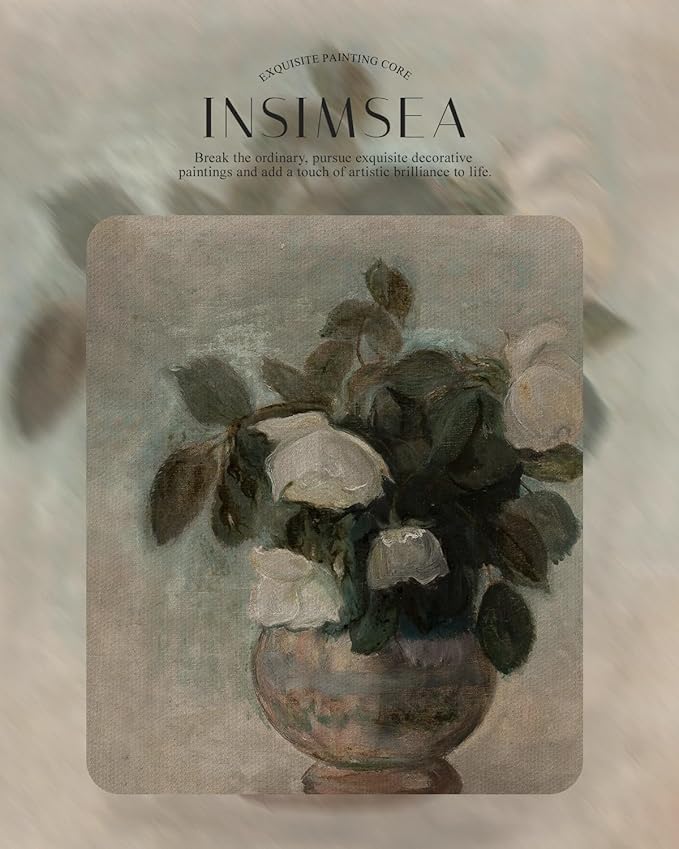 InSimSea Retro Gold Framed Wall Art, Home Room Rose Flower Vintage Wall Decor, Canvas Print Artwork, Farmhouse Country Decor, Antique Picture Frame Floral Paintings, 11x14 Inch