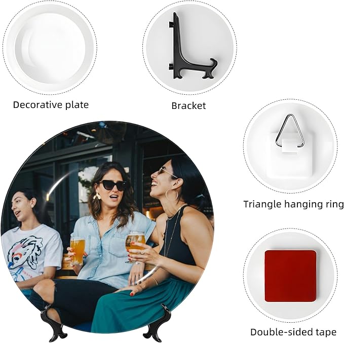 Custom Photo Ceramic Decorative Plates Personalized Porcelain Plate Add Logo Photo Text Ceramic Dinner Plate Home Decor (10 in)