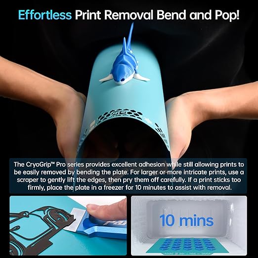 BIQU CryoGrip Pro Glacier Panda Build Plate for Voron 300/QIDI Plus 4 3D Printers 300x300mm Double Sided Upgrade Build Plate Removable Surface Platform