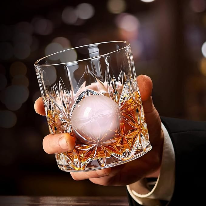 Crystal Whiskey Glass Set of 5 - Old Fashioned Bourbon Glasses, Perfect for Scotch and Cocktails (Style 1,5pcs)