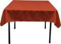 LA Linen Polyester Poplin Washable Square Tablecloth, Stain and Wrinkle Resistant Table Cover 58x58, Fabric Table Cloth for Dinning, Kitchen, Party, Holiday 58 by 58-Inch, Rust