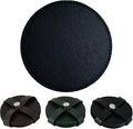 Genuine Leather, Premium Table Coasters by Leatherific, Round, 4 inch, Set of 6, with Holster, Handcrafted, Hand Made, Non Slip Drink Mats, Black (Onyx Black, 4")