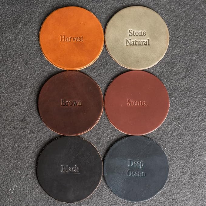 Ox & Pine Personalized Leather Coaster - Sold Individually or in Sets of 4 - Customize Inscription - 100% Full-Grain Leather – 4" Round or 4" Square (Square, Black, 1 Individual Coaster)