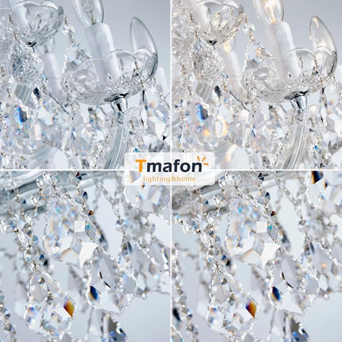 Large High Ceiling Modern Chandeliers - 24 Lights, 3 Layers Crystal Chandelier Light Fixtures for Lobby, Foyer, Entrance Hall, Staircase